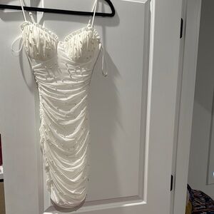 Windsor White Beaded Mini Dress